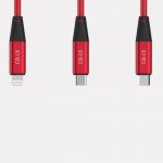 Wholesale Micro V8V9 3A Fast Charge Metal Nylon Woven Aluminum USB Cable 3ft (Red)